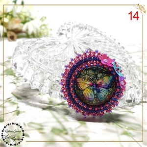 Broșă fluture ciclam și mov - nr 14 - bijuterii - broșe - Artynos.ro