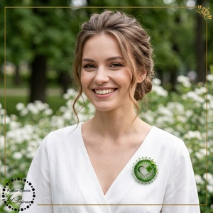 Brosa inima verde cu trifoi - nr 11 - Artynos.ro