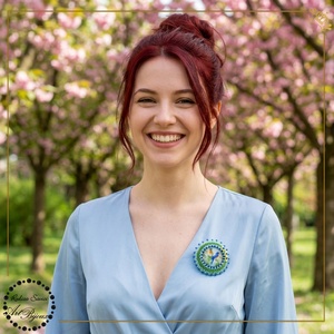 Broșă păsări pe creangă înflorită - nr 7 - bijuterii - broșe - Artynos.ro