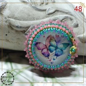 Broșă fluturi roz și bleu - nr 48 - bijuterii - broșe - Artynos.ro