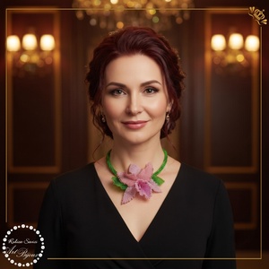 Colier ORHIDEE ROZ  - Artynos.ro