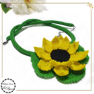 Colier FLOAREA SOARELUI - bijuterii - coliere - coliere din mărgele - Artynos.ro