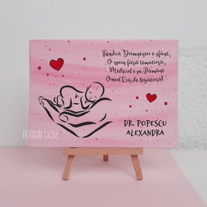 Placuta pentru medic pictata manual personalizata cu nume, Accesorii locuință, Accesorii pentru decorat casa, Picturi murale, Panouri și tablouri, panouri decorative, Obiecte pictate, Pictură, ARTYNOS