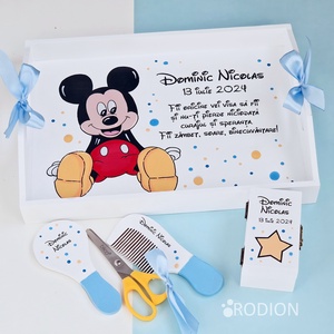 Set prima aniversare baiat Mickey tava mot personalizata pictata manual - Artynos.ro