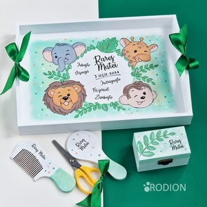 Set prima aniversare tema jungle tava mot personalizata pictata manual - Artynos.ro