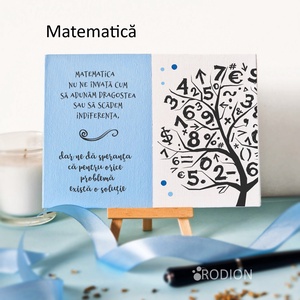 Placheta cadru didactic MATEMATICA personalizata cu mesaj lucrata manual, Casă & Stil de viață, Accesorii pentru decorat casa, Picturi murale, Panouri și tablouri, panouri decorative, Obiecte pictate, Pictură, ARTYNOS