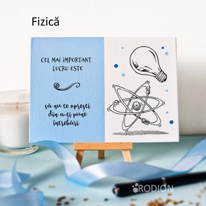 Placheta cadru didactic FIZICA personalizata cu mesaj lucrata manual, Casă & Stil de viață, Accesorii pentru decorat casa, Picturi murale, Panouri și tablouri, panouri decorative, Obiecte pictate, Pictură, ARTYNOS