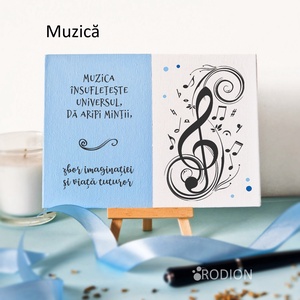 Placheta cadru didactic MUZICA personalizata cu mesaj lucrata manual, Casă & Stil de viață, Accesorii pentru decorat casa, Picturi murale, Panouri și tablouri, panouri decorative, Obiecte pictate, Pictură, ARTYNOS