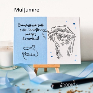 Placheta cadru didactic MULTUMIRE personalizata cu mesaj lucrata manual, Casă & Stil de viață, Accesorii pentru decorat casa, Picturi murale, Panouri și tablouri, panouri decorative, Obiecte pictate, Pictură, ARTYNOS