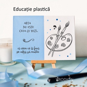 Placheta cadru didactic DESEN personalizata cu mesaj lucrata manual, Casă & Stil de viață, Accesorii pentru decorat casa, Picturi murale, Panouri și tablouri, panouri decorative, Obiecte pictate, Pictură, ARTYNOS
