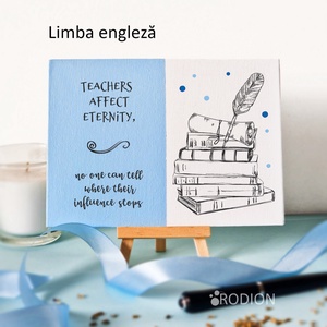 Placheta cadru didactic LIMBA ENGLEZA personalizata cu mesaj lucrata manual, Casă & Stil de viață, Accesorii pentru decorat casa, Picturi murale, Panouri și tablouri, panouri decorative, Obiecte pictate, Pictură, ARTYNOS