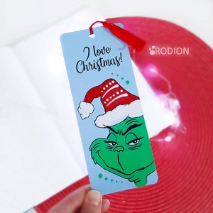 Semn de carte Craciun Grinch pictat personalizat cu mesaj, Cărți și creații cu tematică muzicală, cadouri, Semn de carte, Obiecte pictate, Pictură, ARTYNOS
