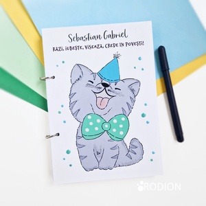 Caiet de amintiri personalizat cu nume pictat manual Pisică, Casa & Stil de viata, Papetarie de hartie, Caiete si jurnal, Obiecte pictate, Pictura, ARTYNOS