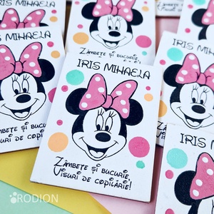 Marturii botez fetita manual personalizate cu nume Minnie Mouse - jucării și echipamente pentru copii - daruri de botez - Artynos.ro