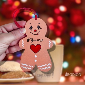 Glob Craciun pictat manual personalizat cu mesaj Turta Dulce, Accesorii de Crăciun, Decorațiuni de Crăciun de casă, Decorațiuni pentru pomul de Crăciun, Obiecte pictate, Pictură, ARTYNOS