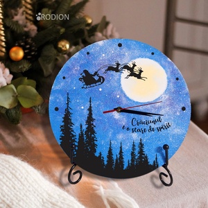 Ceas Craciun personalizat cu mesaj pictat manual Galaxie, Casă & Stil de viață, Accesorii pentru decorat casa, Decorațiuni de pereți, decorațiuni suspendate, Ceasuri de perete, Obiecte pictate, Pictură, ARTYNOS