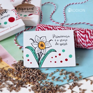 Mărțișoare cu magnet narcisă pictate manual cu mesaje haioase handmade - bijuterii - mărțișor - Artynos.ro