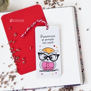 Martisoare semn de carte pictate manual cu mesaj Bufniță, Bijuterii, Martisor, Obiecte pictate, Pictura, ARTYNOS