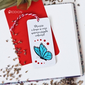 Martisoare semn de carte pictate manual cu mesaj Fluturaș, Bijuterii, Martisor, Obiecte pictate, Pictura, ARTYNOS