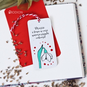 Martisoare semn de carte pictate manual cu mesaj Ghiocel, Bijuterii, Martisor, Obiecte pictate, Pictura, ARTYNOS