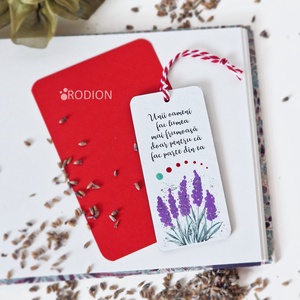 Martisoare semn de carte pictate manual cu mesaj Lavanda - bijuterii - mărțișor - Artynos.ro
