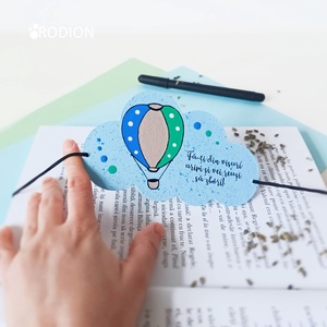 Semn de carte balon cu aer personalizat cu mesaj pictat manual, Cărți și creații cu tematică muzicală, cadouri, Semn de carte, Obiecte pictate, Pictură, ARTYNOS