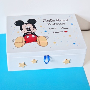 Cufar pentru amintiri pictat manual personalizat cu nume Mickey Mouse - Artynos.ro