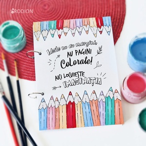 Agenda tip binder pentru copii si profesori, personalizata cu mesaj, pictata manual - Artynos.ro