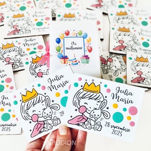 Marturii botez fetita cu iepuras manual personalizate cu nume, Jucarii si echipamente pentru copii, Daruri de botez, Obiecte pictate, Pictura, ARTYNOS