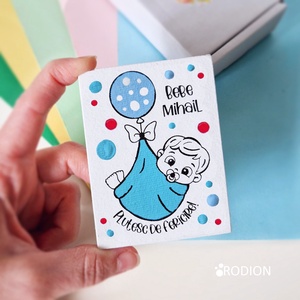 Marturii botez baietel pictat manual personalizate cu nume Balon, Jucarii si echipamente pentru copii, Daruri de botez, Obiecte pictate, Pictura, ARTYNOS