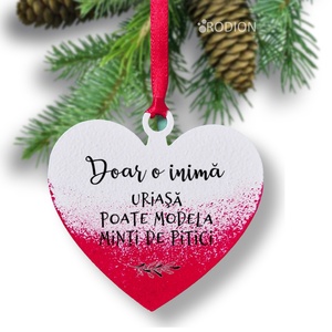 Glob Craciun inimioara pictat personalizat cu mesaj Cadru didactic, Accesorii de Craciun, Decoratiuni de Craciun de casa, Decoratiuni pentru pomul de Craciun, Obiecte pictate, Pictura, ARTYNOS