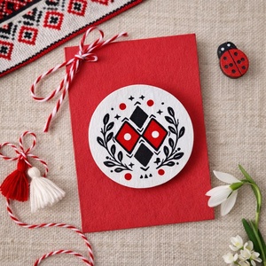 Martisoare brosa motive traditionale pictate manual handmade, Bijuterii, Martisor, Obiecte pictate, Pictura, ARTYNOS