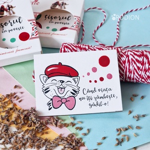 Martisoare cu magnet pisicuta pictate manual cu mesaje haioase handmade - Artynos.ro