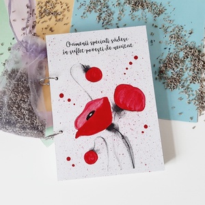 Agenda pictata cu maci personalizata cu mesaj - Artynos.ro