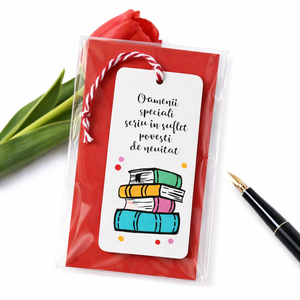 Martisoare semn de carte pictate manual cu mesaj Carti - bijuterii - mărțișor - Artynos.ro