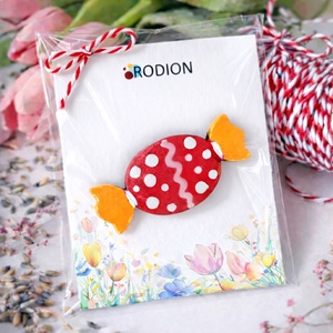 Martisoare brosa pictate manual in forma bomboana - bijuterii - mărțișor - Artynos.ro