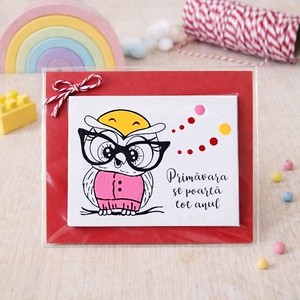 Mărțișoare cu magnet bufniță pictate manual cu mesaje haioase handmade - bijuterii - mărțișor - Artynos.ro