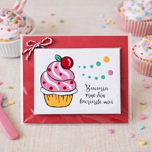 Mărțișoare cu magnet prăjituri pictate manual cu mesaje haioase handmade - bijuterii - mărțișor - Artynos.ro