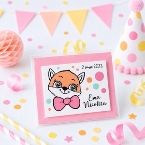 Marturii botez cu magnet manual personalizate cu nume Vulpita - Artynos.ro