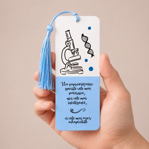 Semn de carte BIOLOGIE cadru didactic personalizat cu mesaj lucrat manual - cărți și creații cu tematică muzicală, cadouri - semn de carte - Artynos.ro