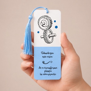 Semn de carte EDUCATIE TEHNOLOGICA cadru didactic personalizat cu mesaj lucrat manual - cărți și creații cu tematică muzicală, cadouri - semn de carte - Artynos.ro