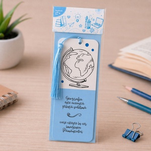 Semn de carte GEOGRAFIE cadru didactic personalizat cu mesaj lucrat manual - Artynos.ro