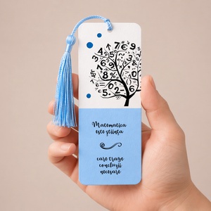 Semn de carte MATEMATICA cadru didactic personalizat cu mesaj lucrat manual - cărți și creații cu tematică muzicală, cadouri - semn de carte - Artynos.ro