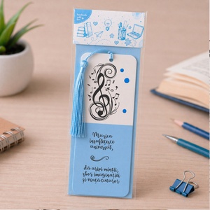 Semn de carte MUZICA cadru didactic personalizat cu mesaj lucrat manual - Artynos.ro