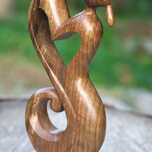 Statuie din lemn Dragoste infinita, Arte vizuale si accesorii , Sculptura, Statuie lemn, Prelucrarea lemnului, ARTYNOS