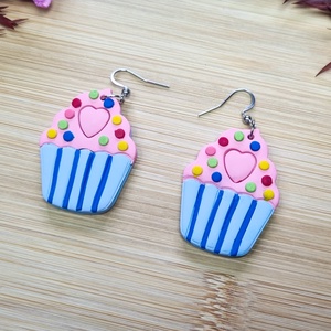Cercei Cupcake � Bijuterii handmade din lut polimeric, inspiratie desert, Bijuterii, Cercei, Cercei lungi, , ARTYNOS