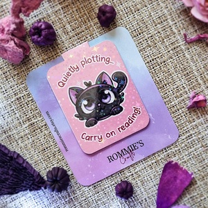 Semn de Carte Magnetic cu Pisică, textura Holografică � Cadou amuzant pentru iubitorii de lectură - cărți și creații cu tematică muzicală, cadouri - semn de carte - Artynos.ro