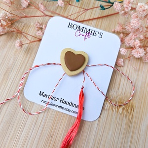 Martisor Handmade Inima din Lut Polimeric pentru 1 si 8 martie - sistem de prindere tip pin, Bijuterii, Martisor, Lucrare cu argila, ARTYNOS