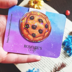 Semn de carte cu magnet Chocolate Cookie � Finisaj Holografic cu Sclipici - cărți și creații cu tematică muzicală, cadouri - semn de carte - Artynos.ro