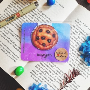 Semn de carte cu magnet Chocolate Cookie � Finisaj Holografic cu Sclipici - cărți și creații cu tematică muzicală, cadouri - semn de carte - Artynos.ro